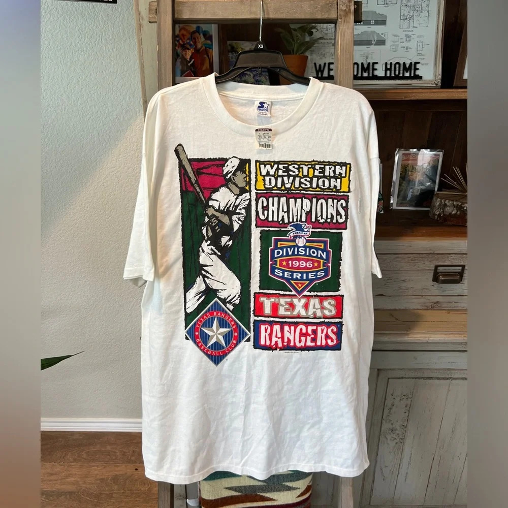 NWT Starter brand Texas Rangers 1996 western division champions  shirt sz XL